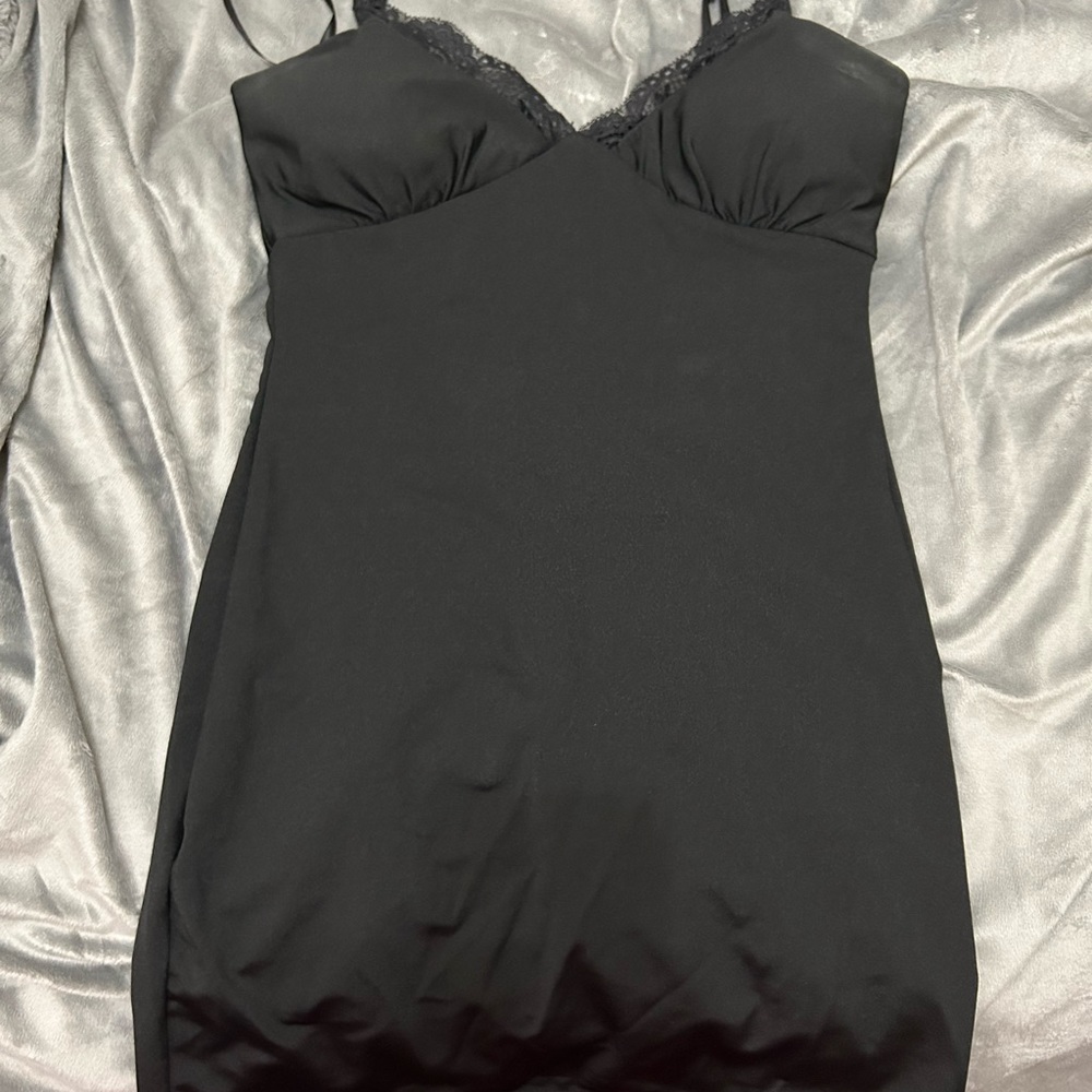 black mini dress